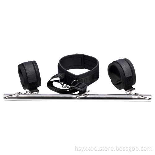 Adult Game Fetish Toys Stainless Steel Spreader Bondage Bar With Collar
